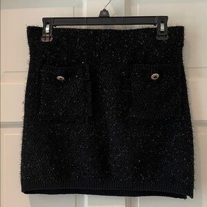 Zara Black Textured Mini Skirt